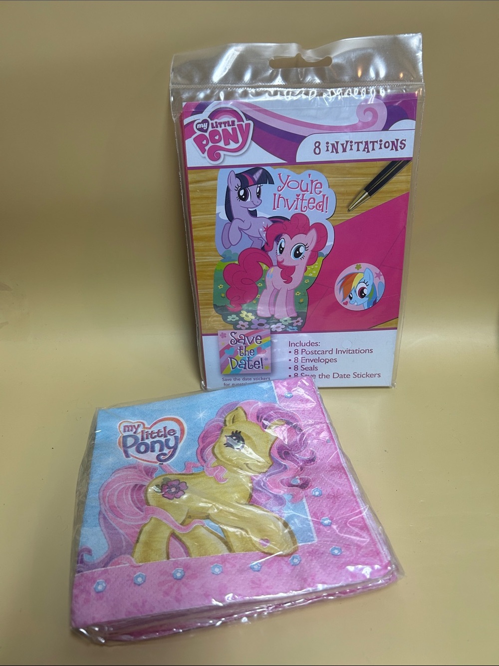 My Little Pony Invitations & Napkins Party Set